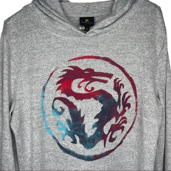 Disney Mulan Dragon Lace Hoodie Sweatshirt L - Picture 5 of 11